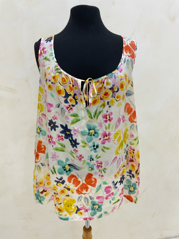 JOHNNY WAS Size L Cream Sleeveless Top