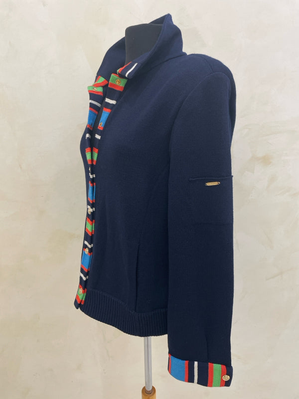 ST JOHN Size L Navy Blazer