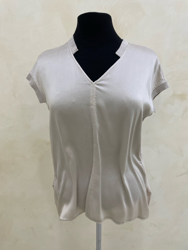 GO SILK Size S Cream S/S TOP