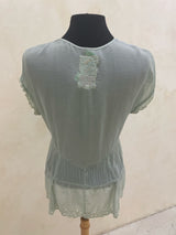 JOHNNY WAS Size S Sage S/S TOP