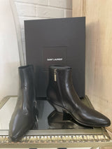 YVES SAINT LAURENT Size 37 Black Booties