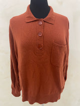 J CREW Size XL Rust L/S TOP