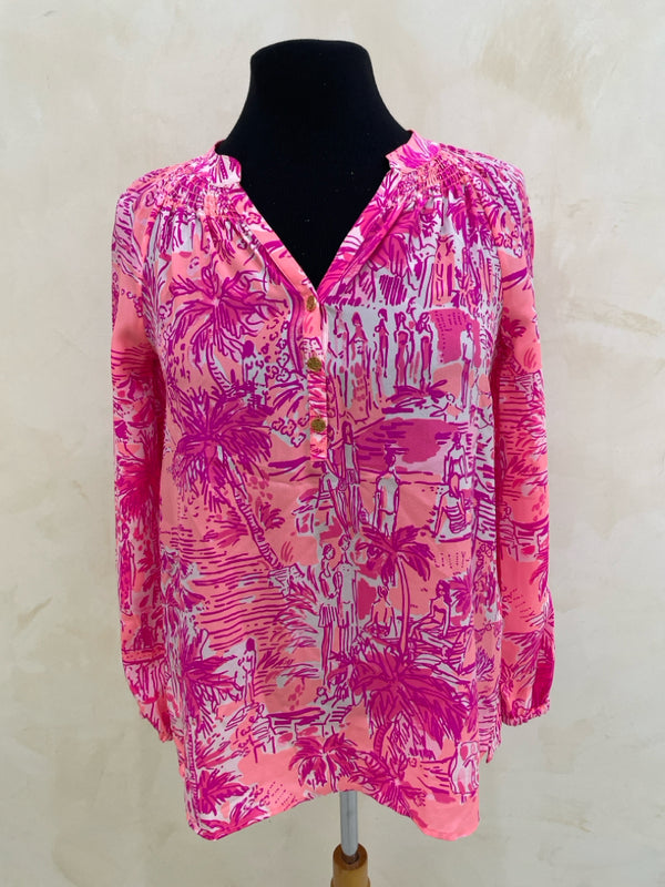 LILLY PULITZER Size XS Pink L/S TOP