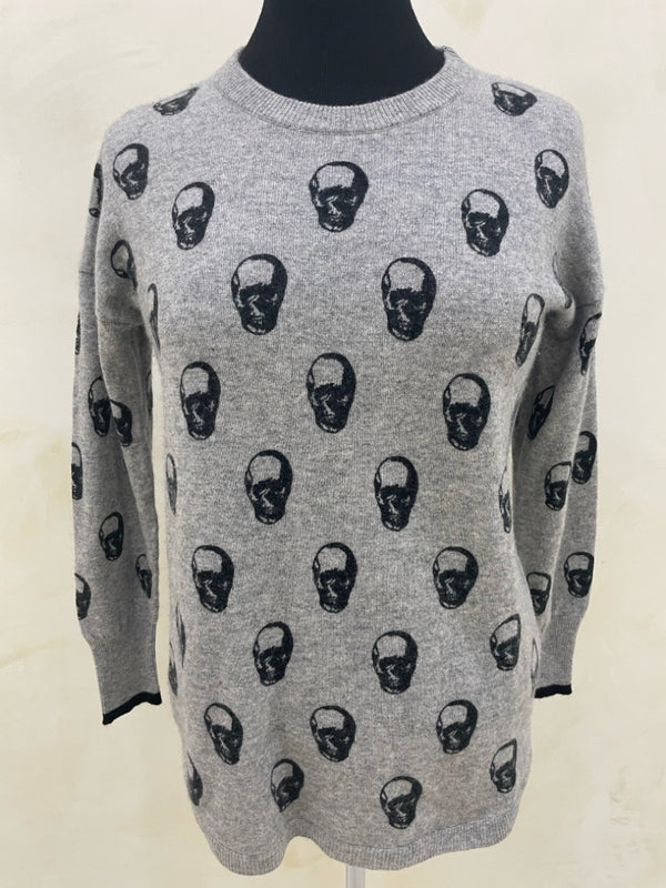 CATHERINE MALANDRINO Size M Grey L/S TOP