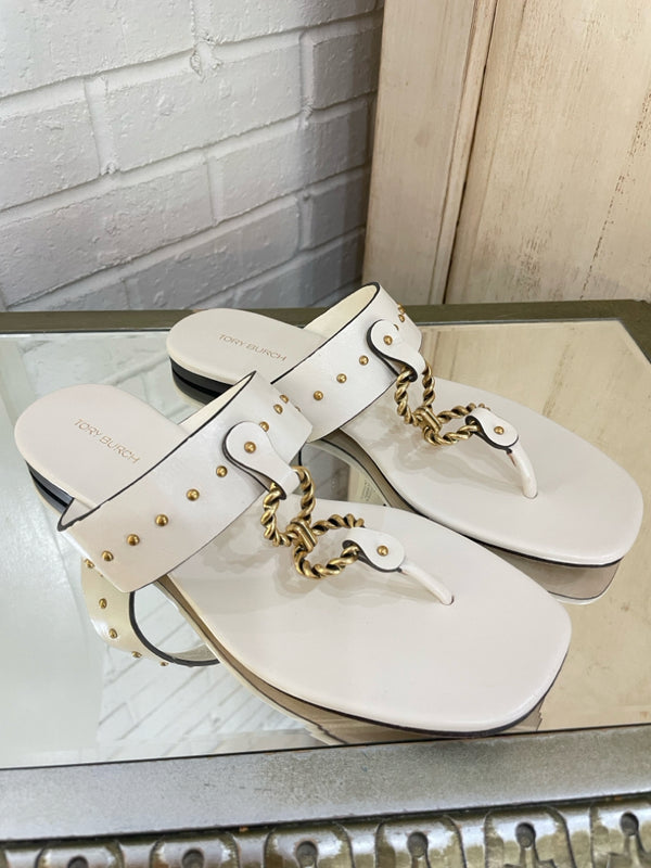 TORY BURCH Size 7.5 White Sandals