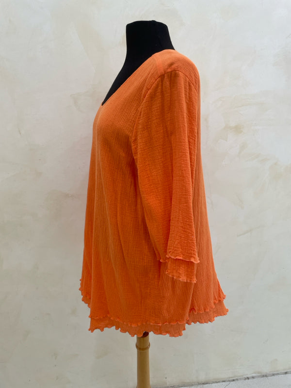 SOFT SURROUNDINGS Size XL Orange L/S TOP