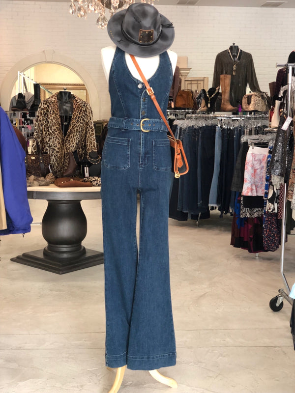 MUMU Size L Denim JUMPSUIT