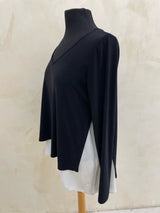 JOSEPH RIBKOFF Size 6 Black L/S TOP