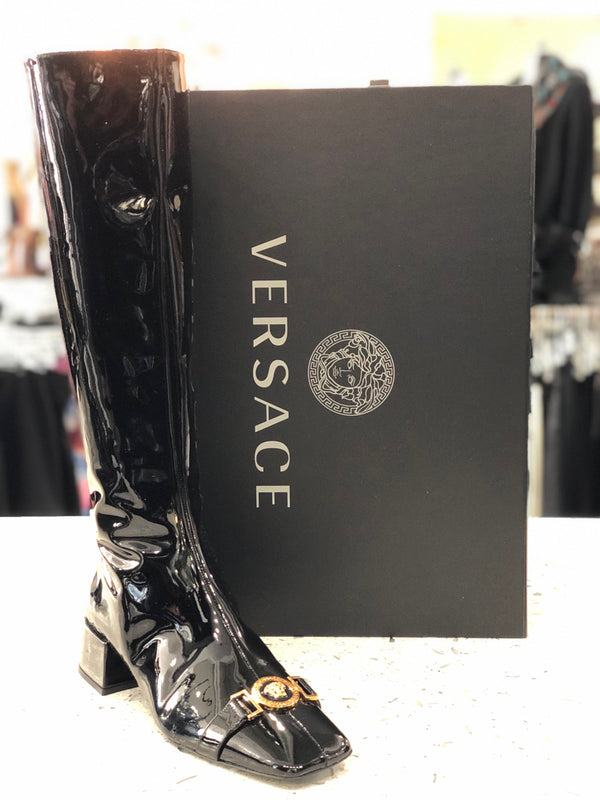 VERSACE Size 40 Black Boots