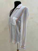 RAILS Size S White L/S TOP