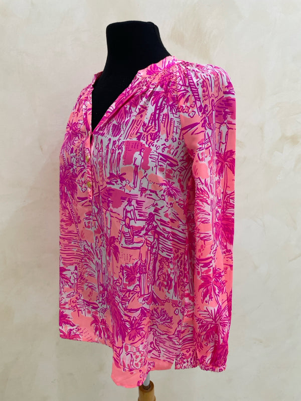 LILLY PULITZER Size XS Pink L/S TOP