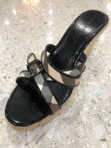 BURBERRY Size 40 Black Wedge