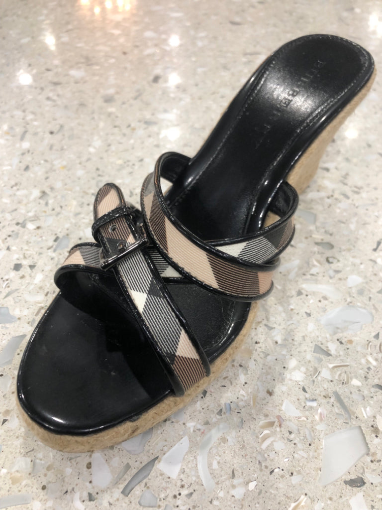 BURBERRY Size 40 Black Wedge