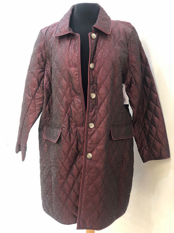 CHICOS Size XL Burgundy Coat