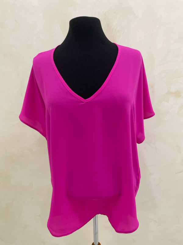 JOSEPH RIBKOFF Size 12 Pink S/S TOP