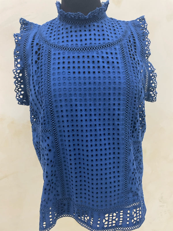 SUNDANCE Size M Blue S/S TOP