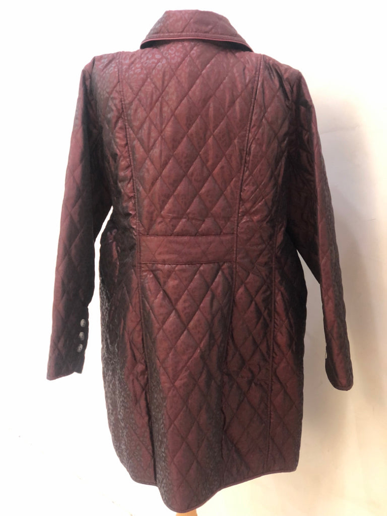 CHICOS Size XL Burgundy Coat