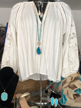 ULLA JOHNSON Size XS/S White L/S TOP