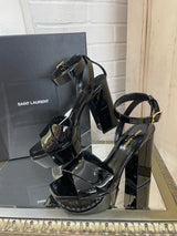 YVES SAINT LAURENT Size 37 Black Heels