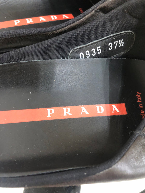 PRADA Size 37.5 Black Flats