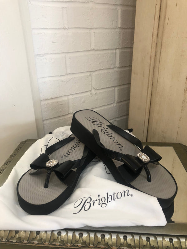 BRIGHTON Size 10 Black Sandals